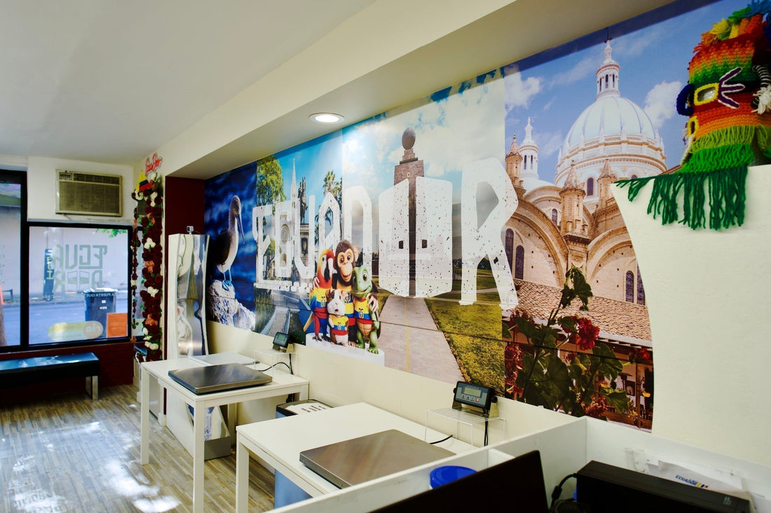 EcuaDoor USA store interior wall decoration
