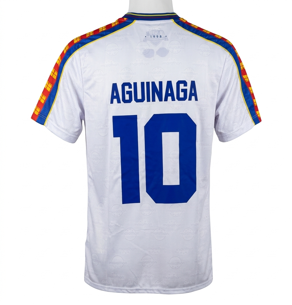 Camiseta Retro Blanca Aguinaga – Ecuador al Mundial 1998