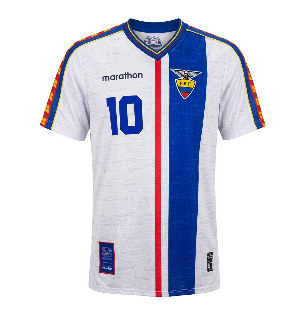 Camiseta Retro Blanca Aguinaga – Ecuador al Mundial 1998